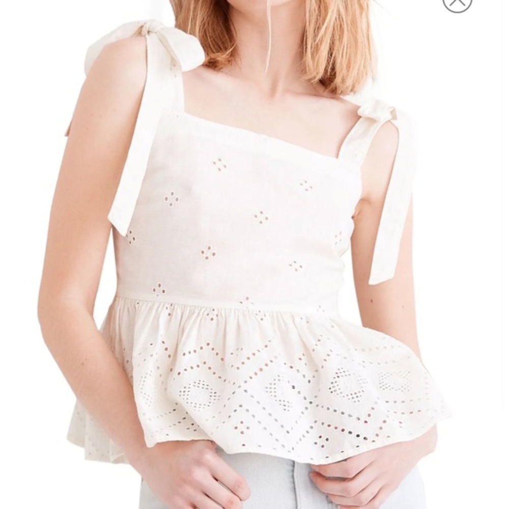 Rosalie Tie Strap Top MADEWELL tops blouse shirt womens size Large womens NWT